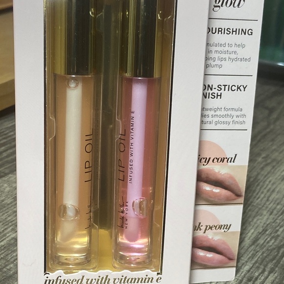 🫟5 for $25🫟 Nicole Miller Tinted Juicy Coral & Pink Peony Lip Oil Duo - Picture 6 of 6